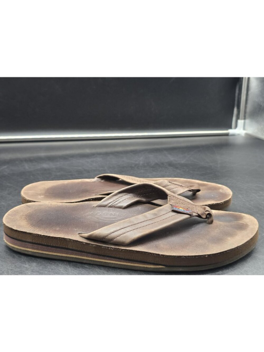 Rainbow Sandals Shoes Mens Size 7.5/8.5 double-layered Flip Flop Comfort Beach
